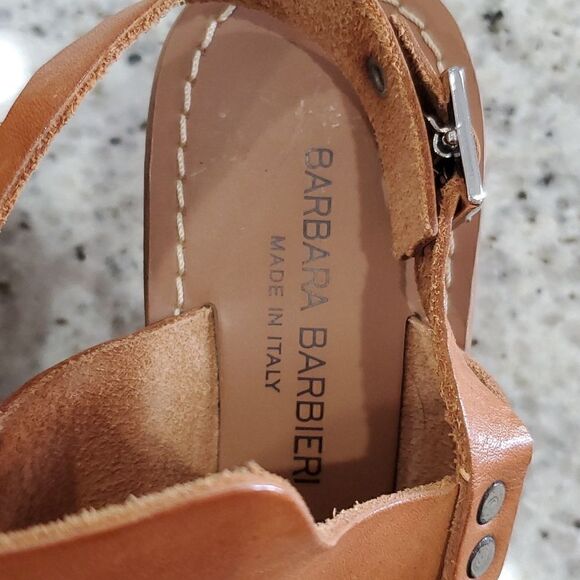 Barbara Barbieri Cognac Leather Heels Sz 6 - Picture 6 of 7